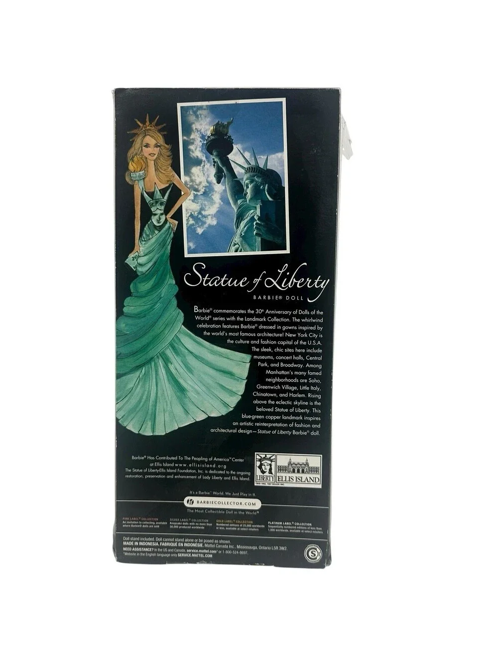 Statue of Liberty Barbie Landmark Dolls of the World Barbie Collector NIB NEW